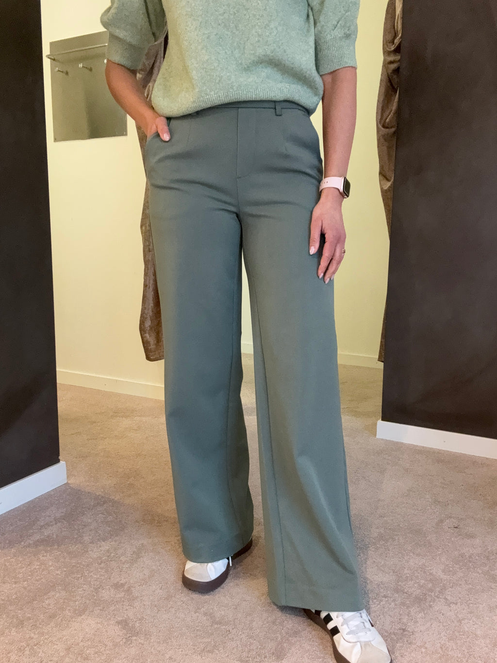 OBJLISA WIDE PANT LAUREL WREATH