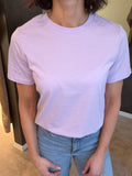 PCRIA SS SOLID TEE PASTEL LILAC