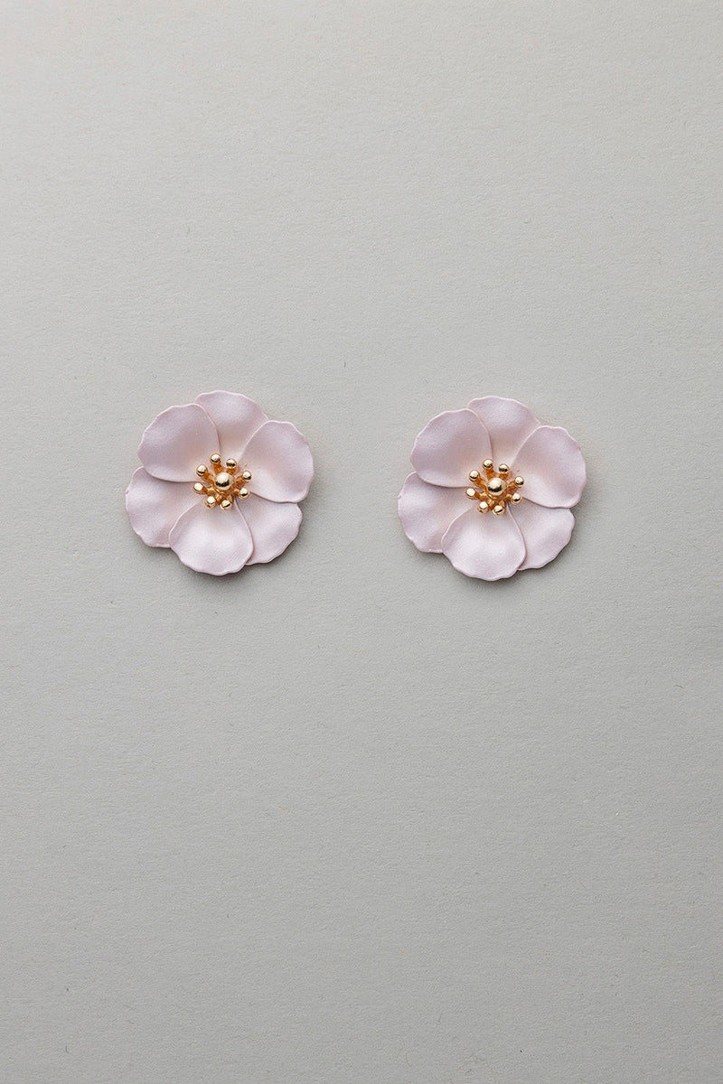 Flower Small Earrings Pearl Pink