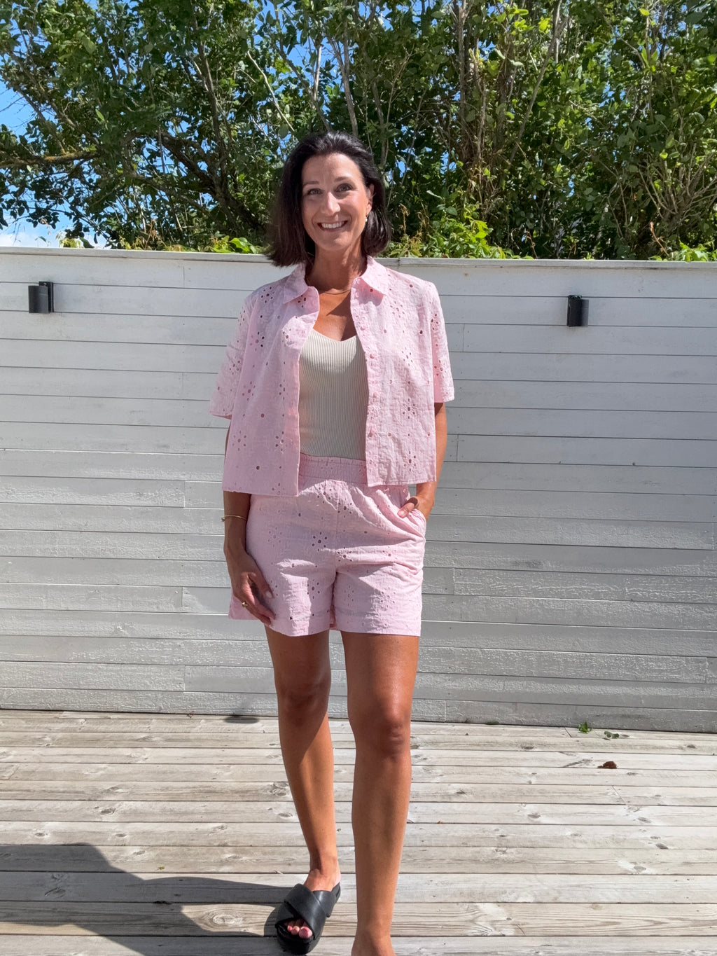 VMELIZA SHORT 2/4 SLEEVE SHIRT PINK