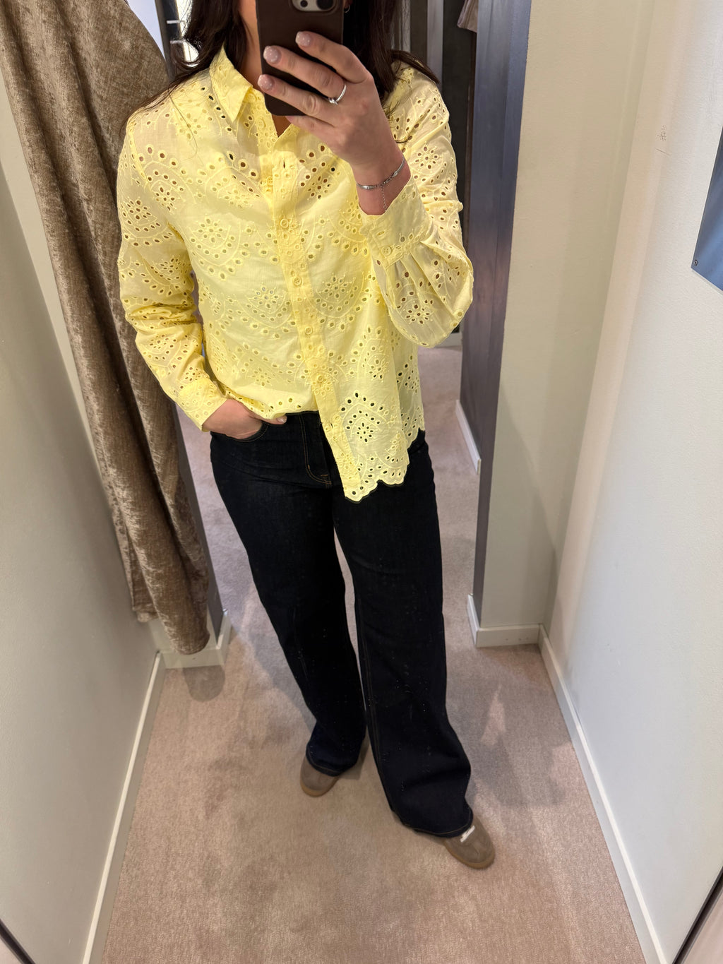 PCVILDE LS SHIRT FRENCH VANILLA