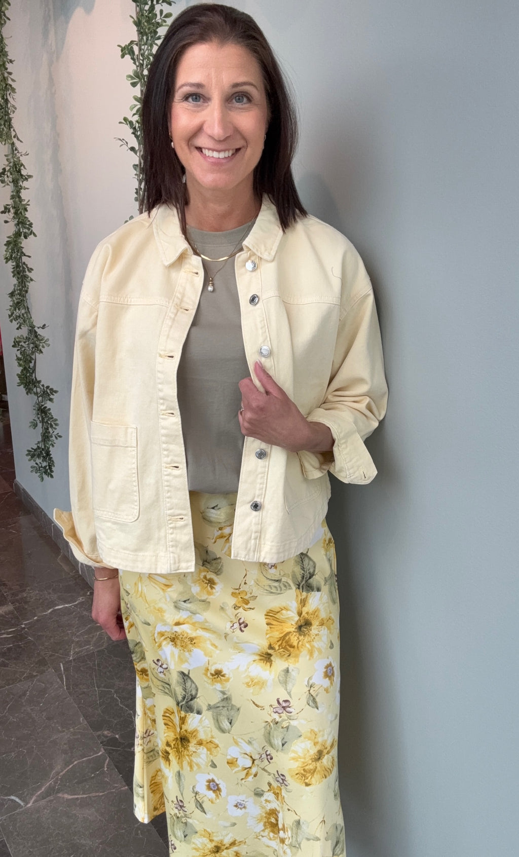 VMJAMIE LS DENIM SHACKET MELLOW YELLOW