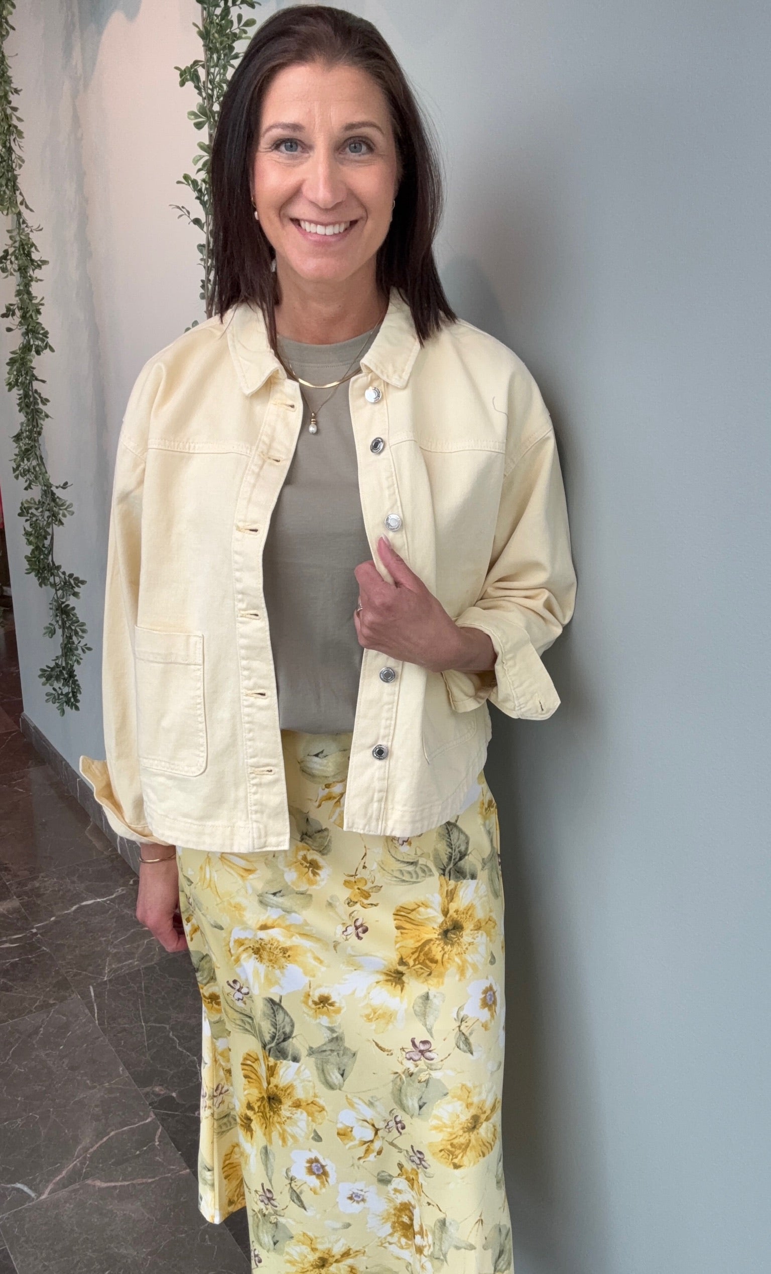 VMJAMIE LS DENIM SHACKET MELLOW YELLOW