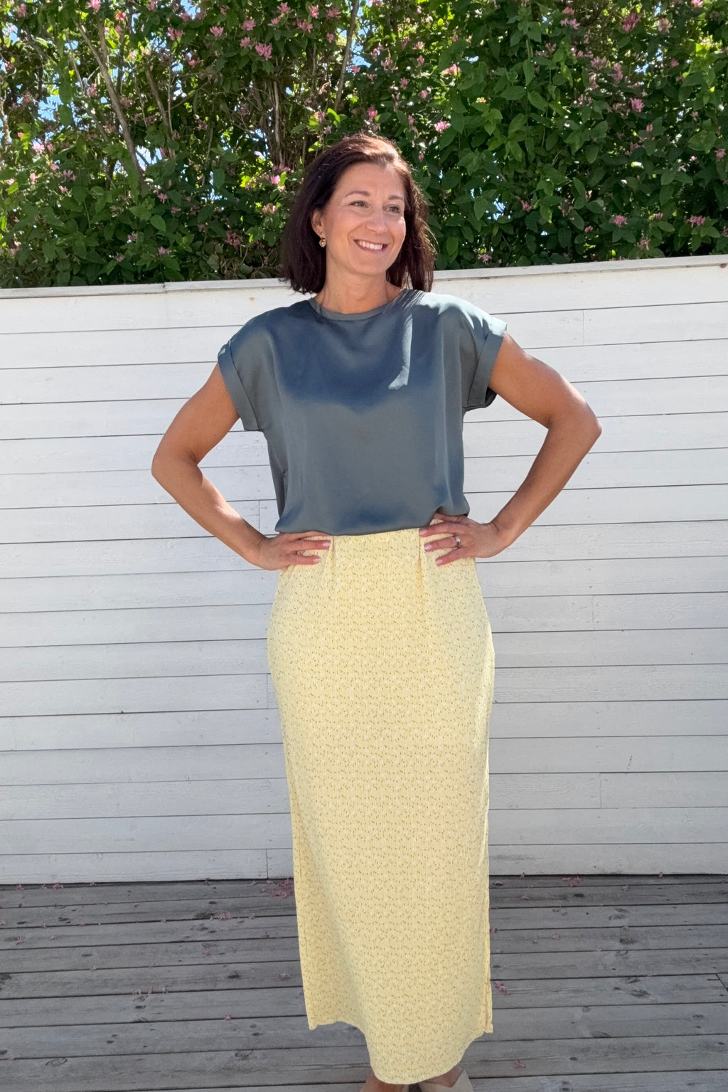 PCFLORA HW ANKLE SKIRT YELLOW