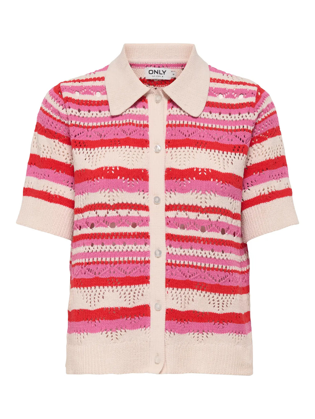 ONLLULA POLO S/S CARDIGAN PINK