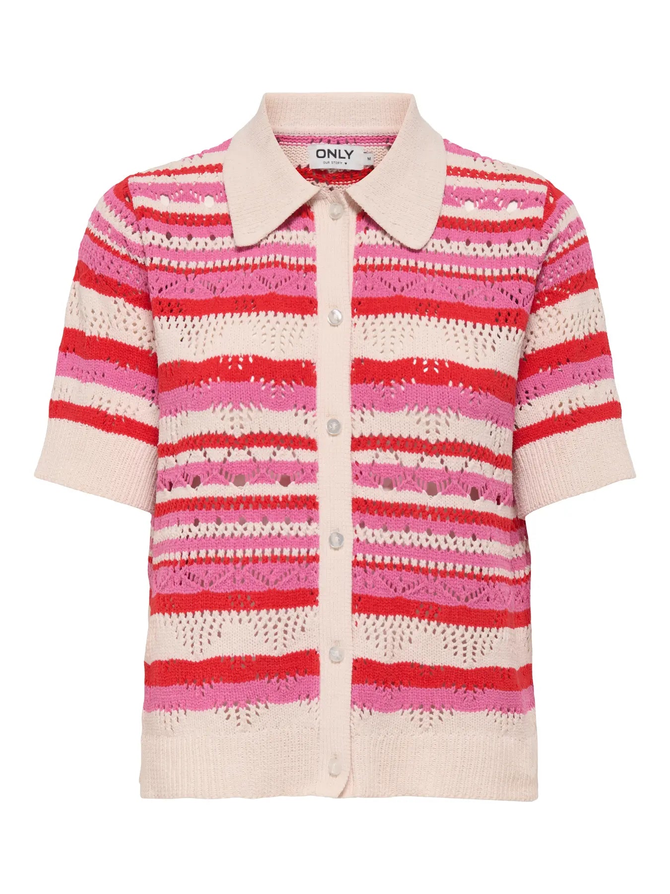 ONLLULA POLO S/S CARDIGAN PINK