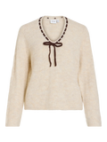 VINAYE V-NECK L/S DETAIL KNIT TOP