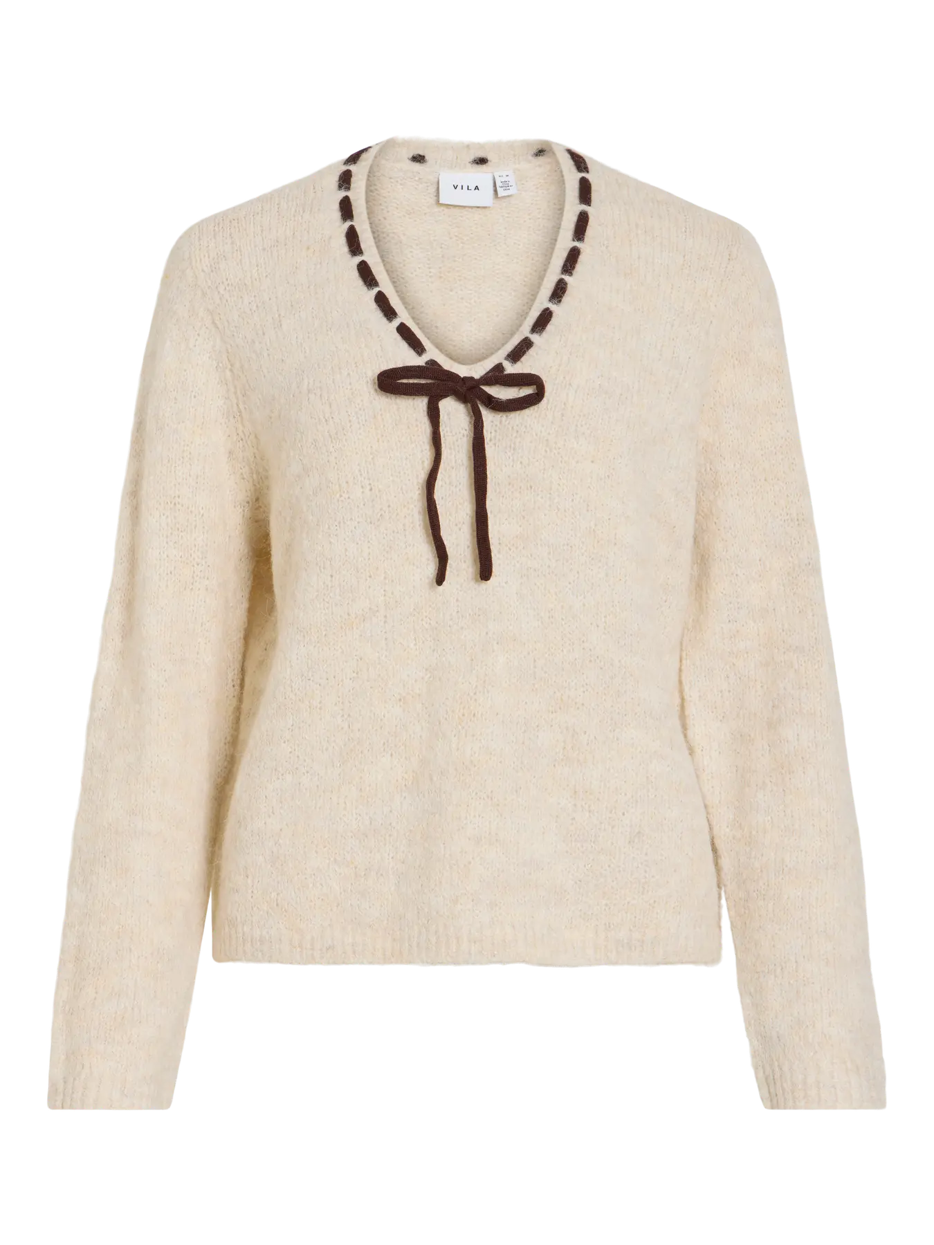VINAYE V-NECK L/S DETAIL KNIT TOP