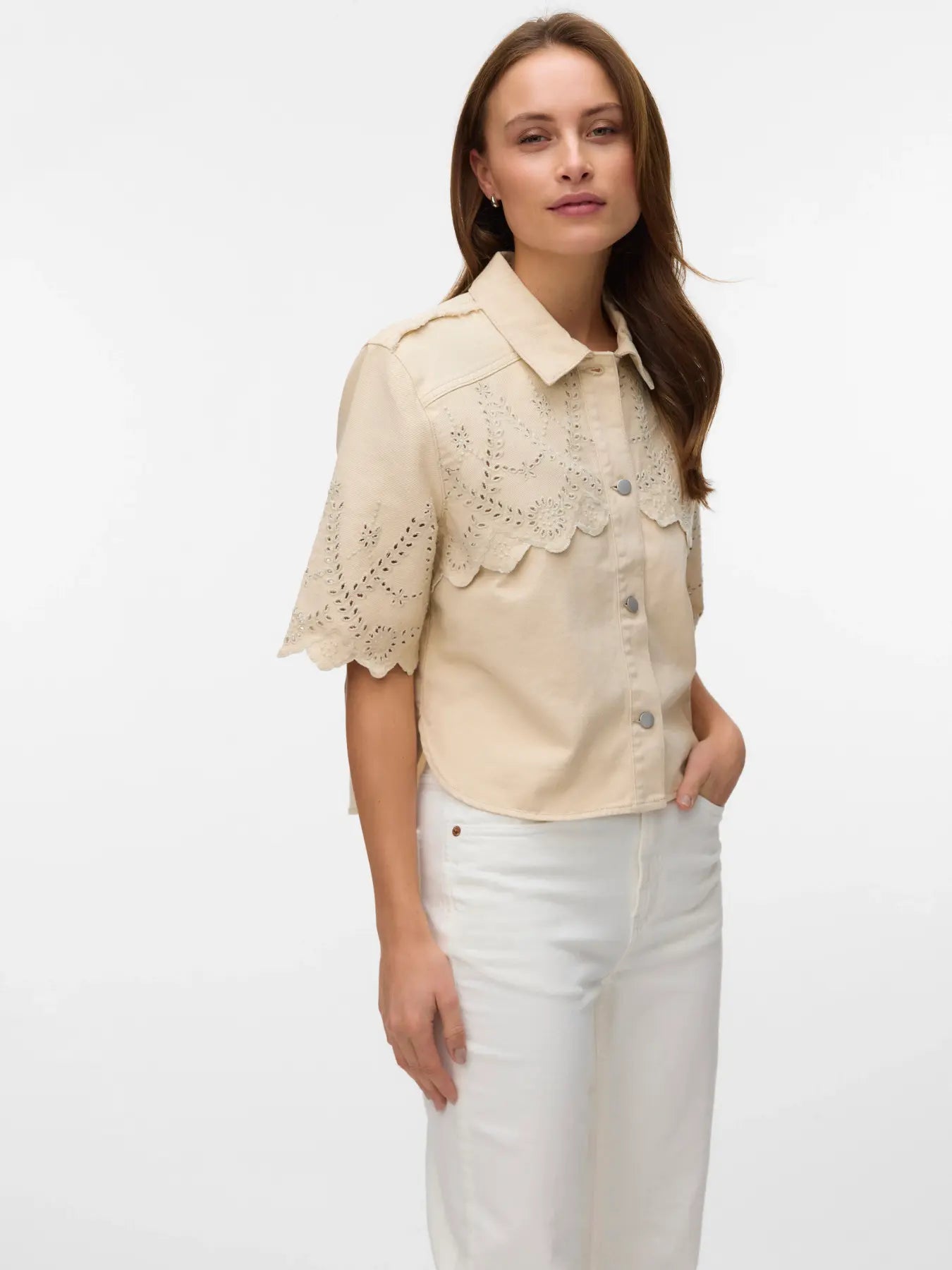 VMPETRA 2/4 BRODERIE SHIRT