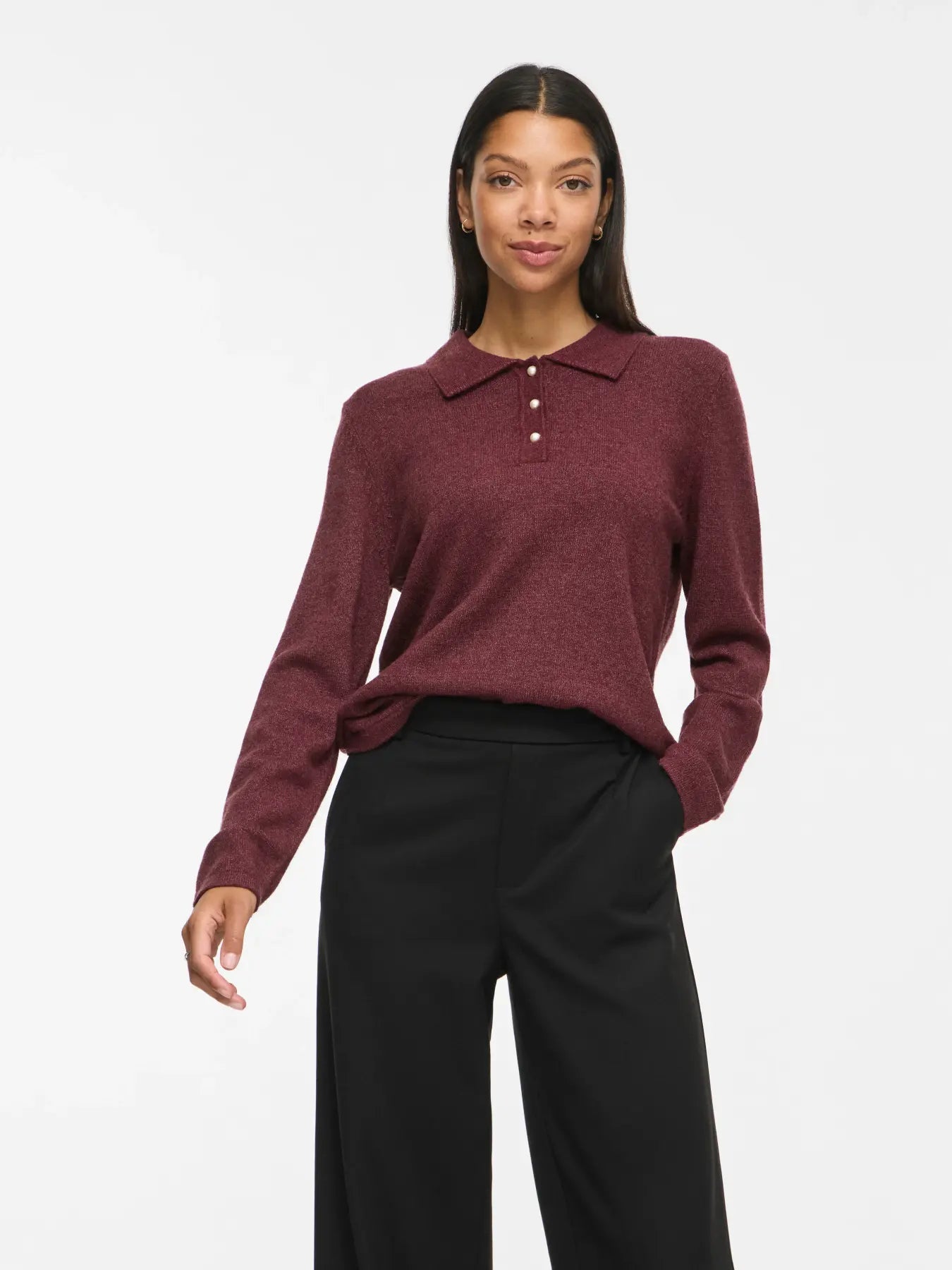 VIRIL L/S POLO PULLOVER KNIT PORT ROYAL