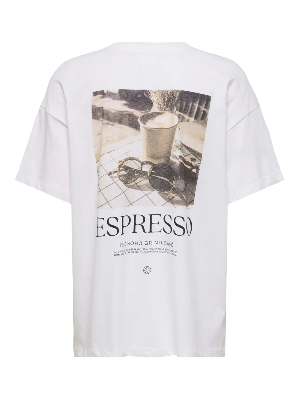 ONLVIVVI S/S LOVELY TOP WHITE ESPRESSO