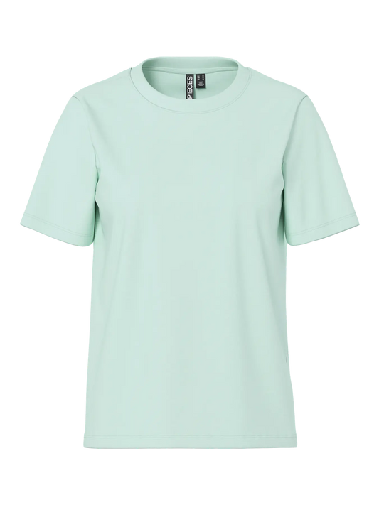 PCRIA SS SOLID TEE DUSTY AQUA