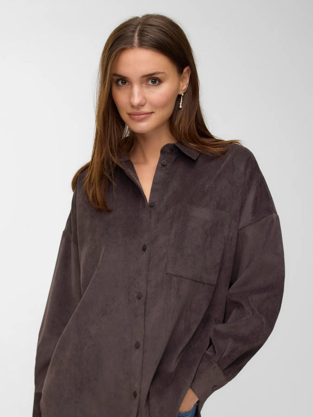 VMSANNE COURDEROY LS SHIRT CHOCOLATE TORTE