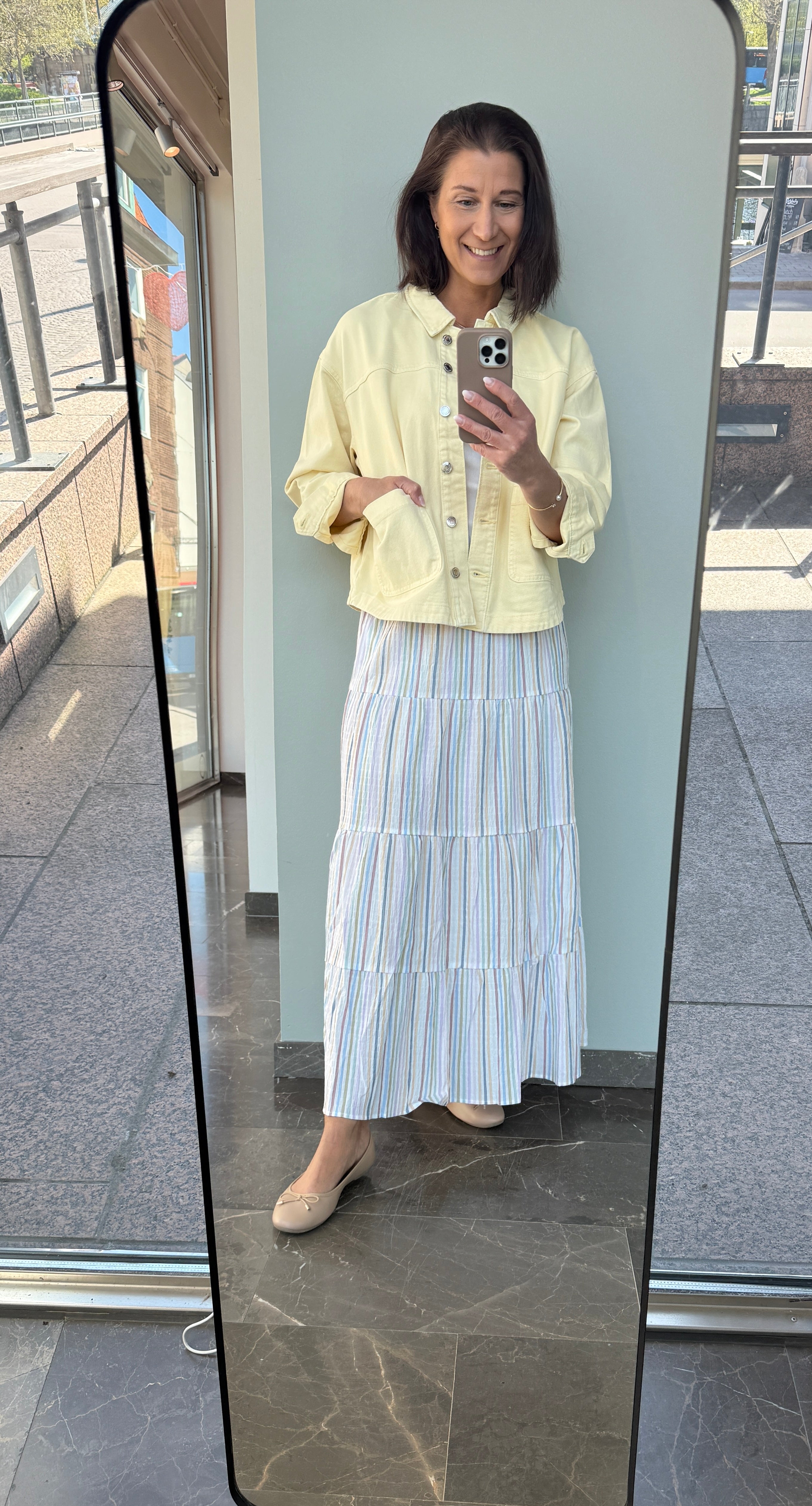 VMJAMIE LS DENIM SHACKET MELLOW YELLOW