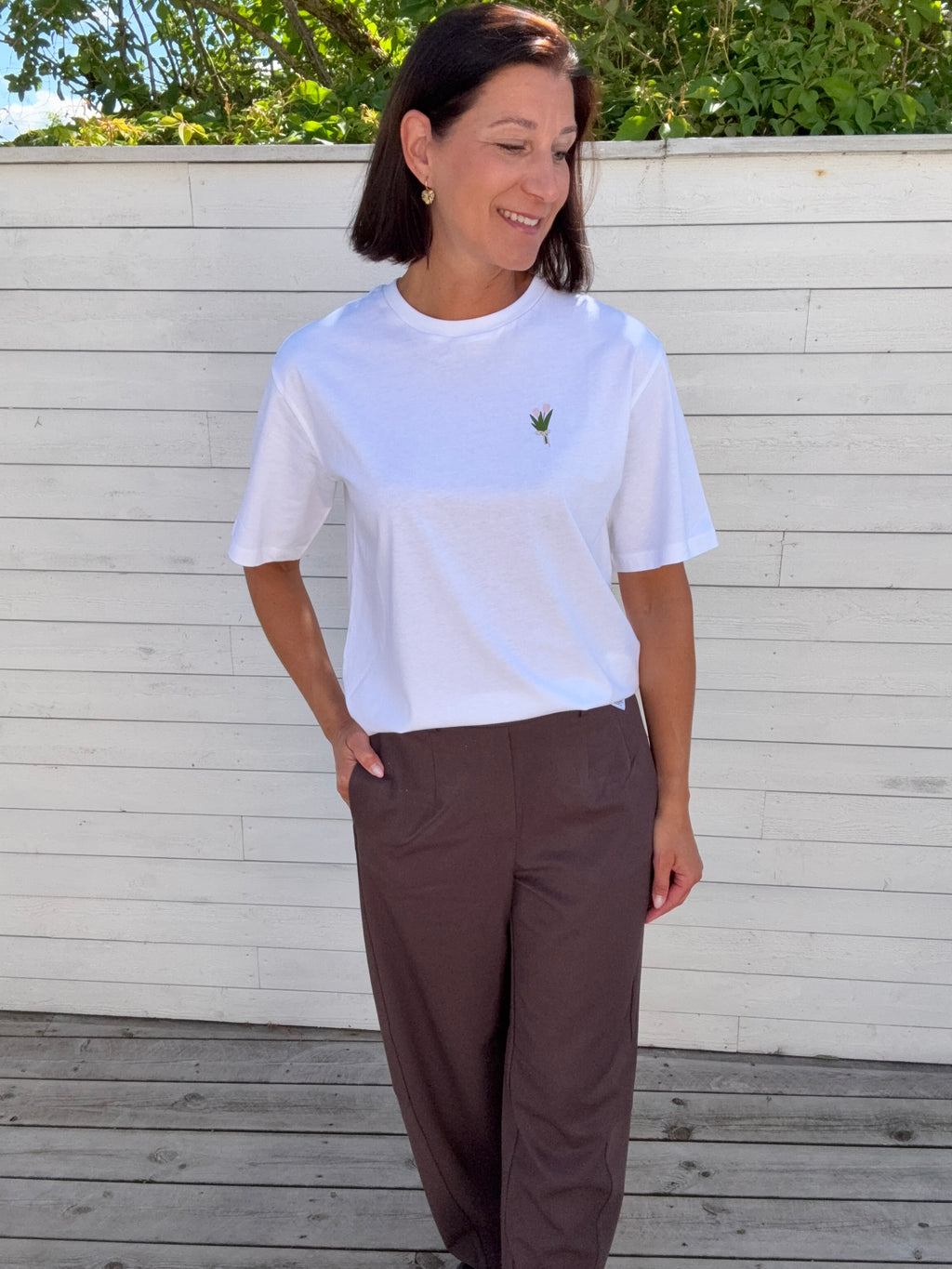 VMPAULINA THEA SS T-SHIRT WHITE TULIPS