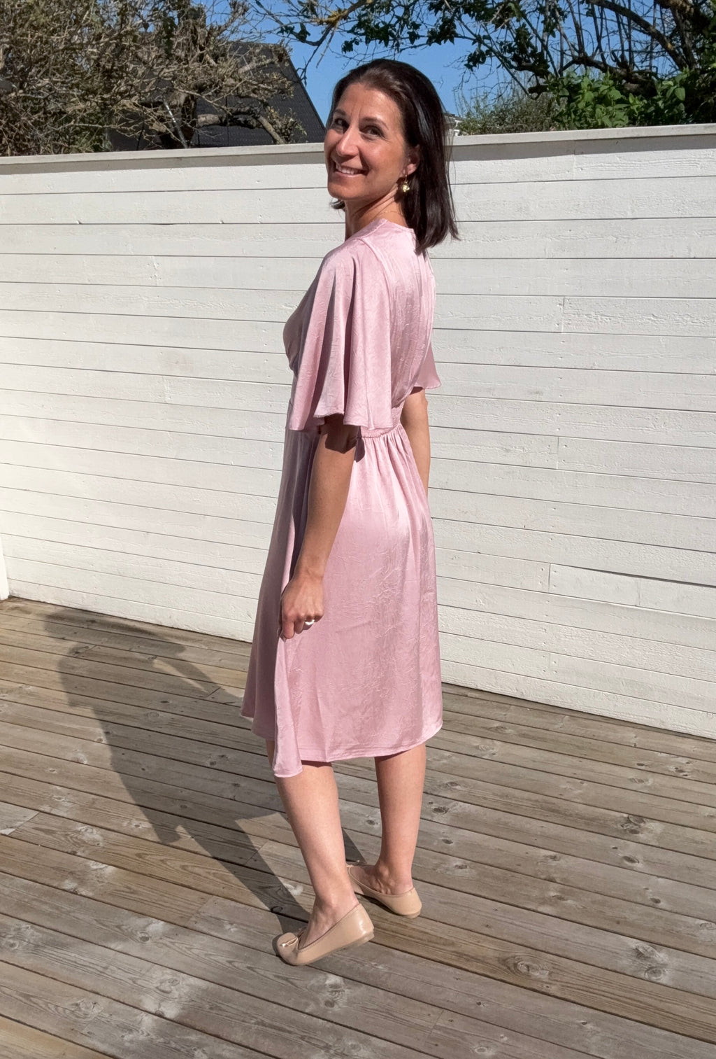 GISELA SHORT DRESS- LIGHT ROSE