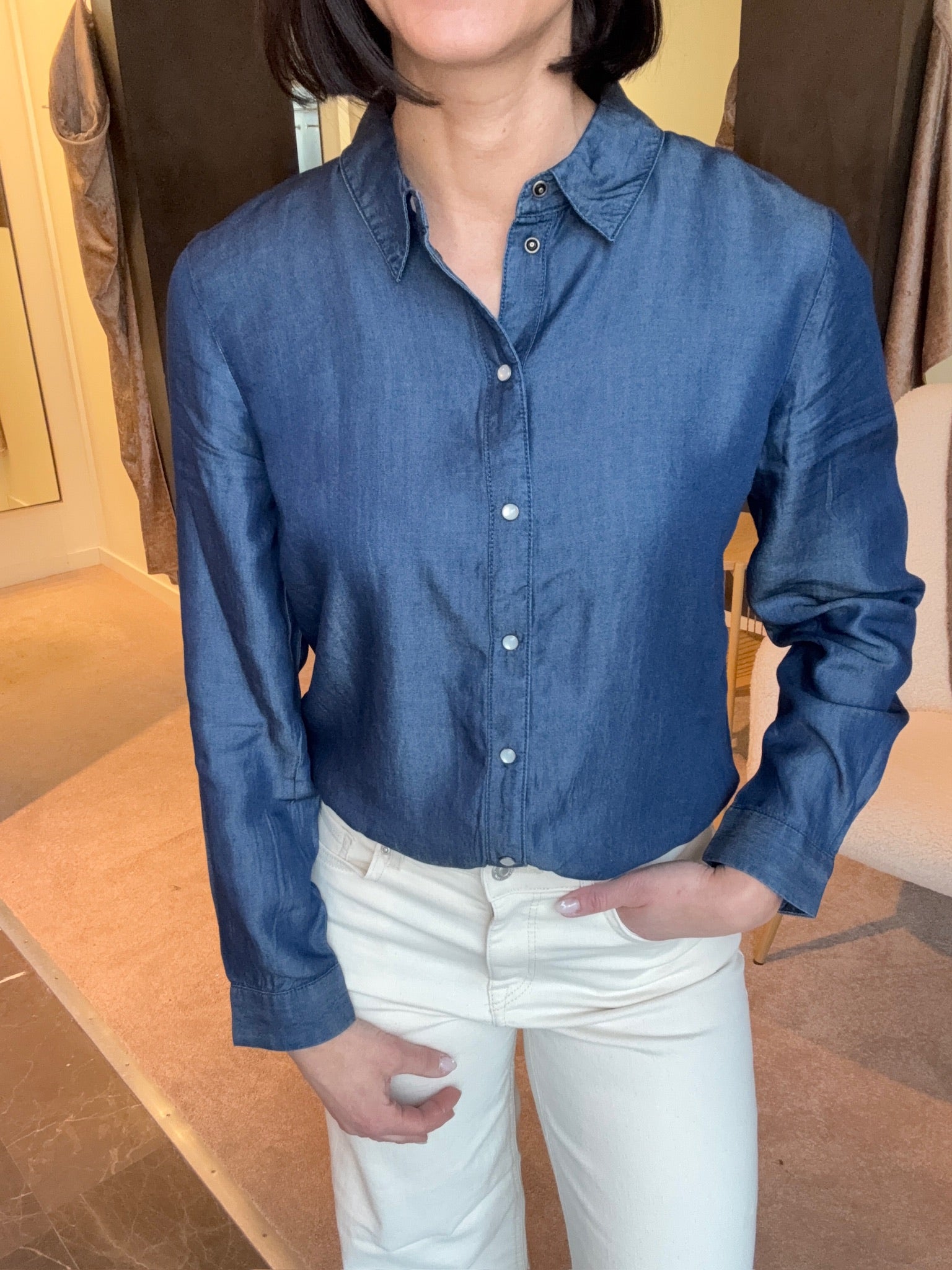 JDYJASPER L/S SHIRT DARK BLUE DENIM