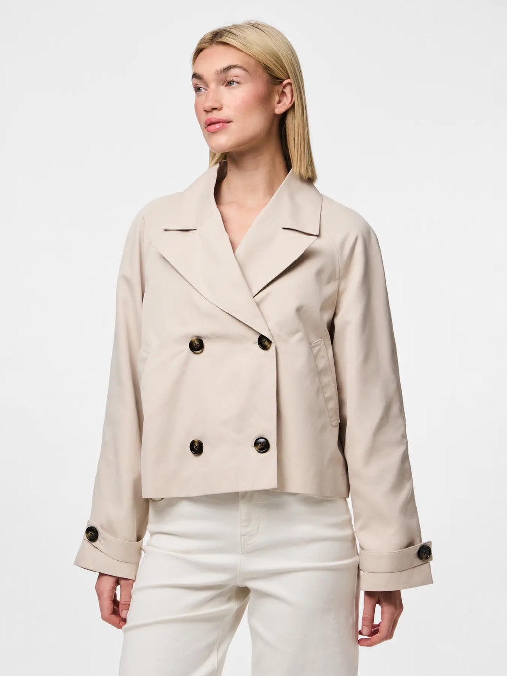 PCSCARLETT LS SHORT TRENCHCOAT