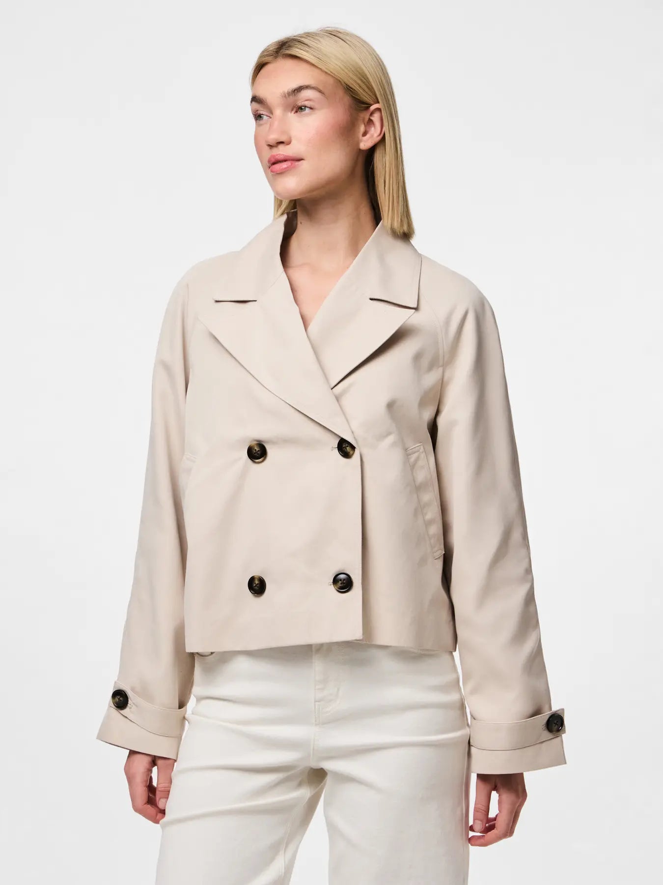 PCSCARLETT LS SHORT TRENCHCOAT