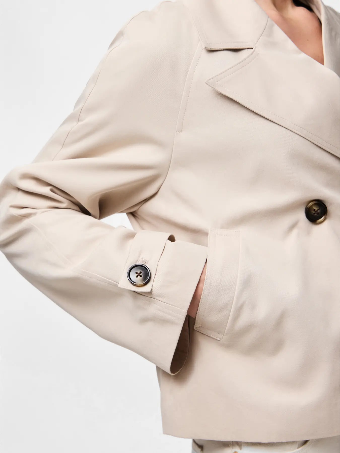 PCSCARLETT LS SHORT TRENCHCOAT