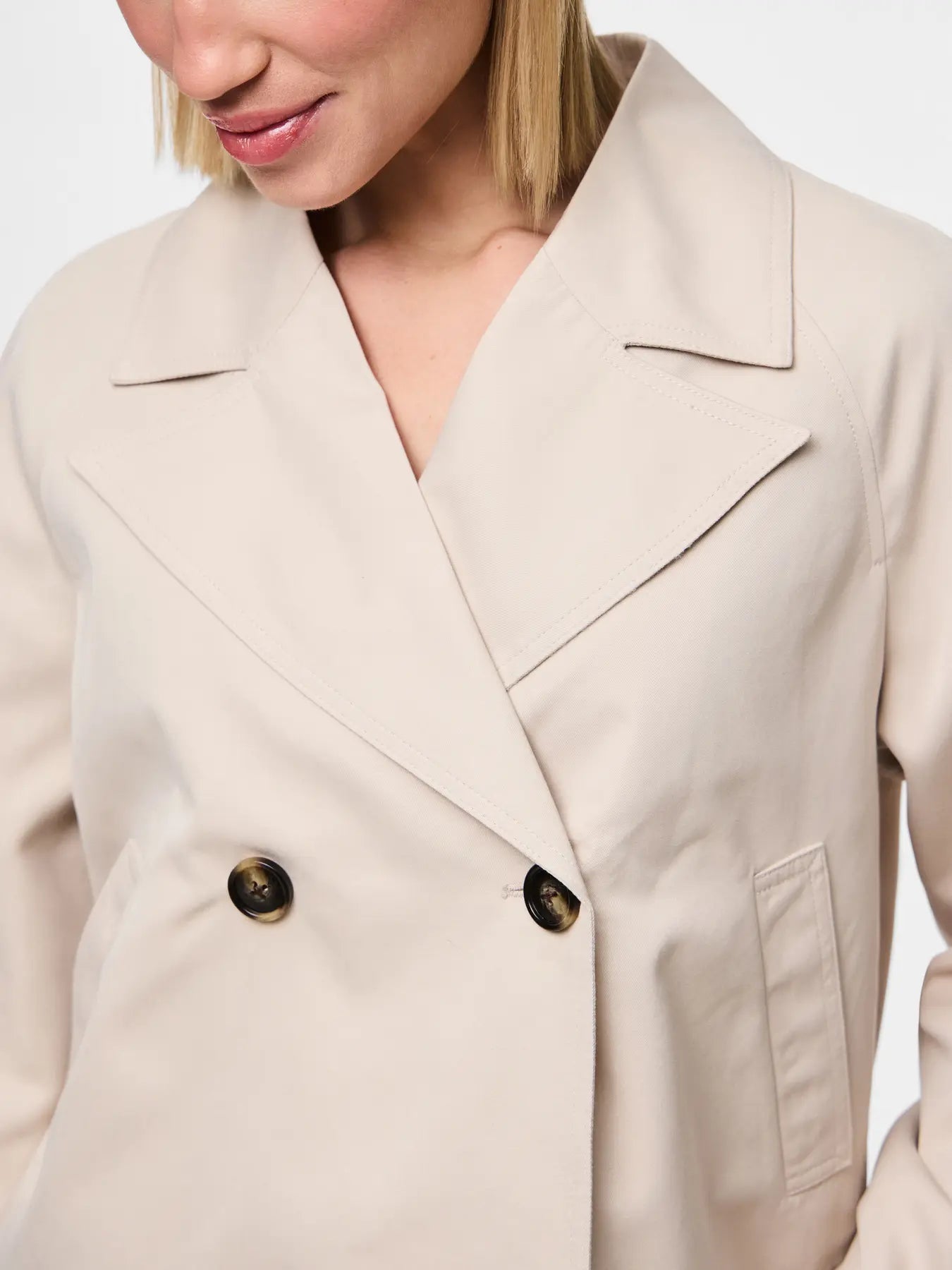 PCSCARLETT LS SHORT TRENCHCOAT