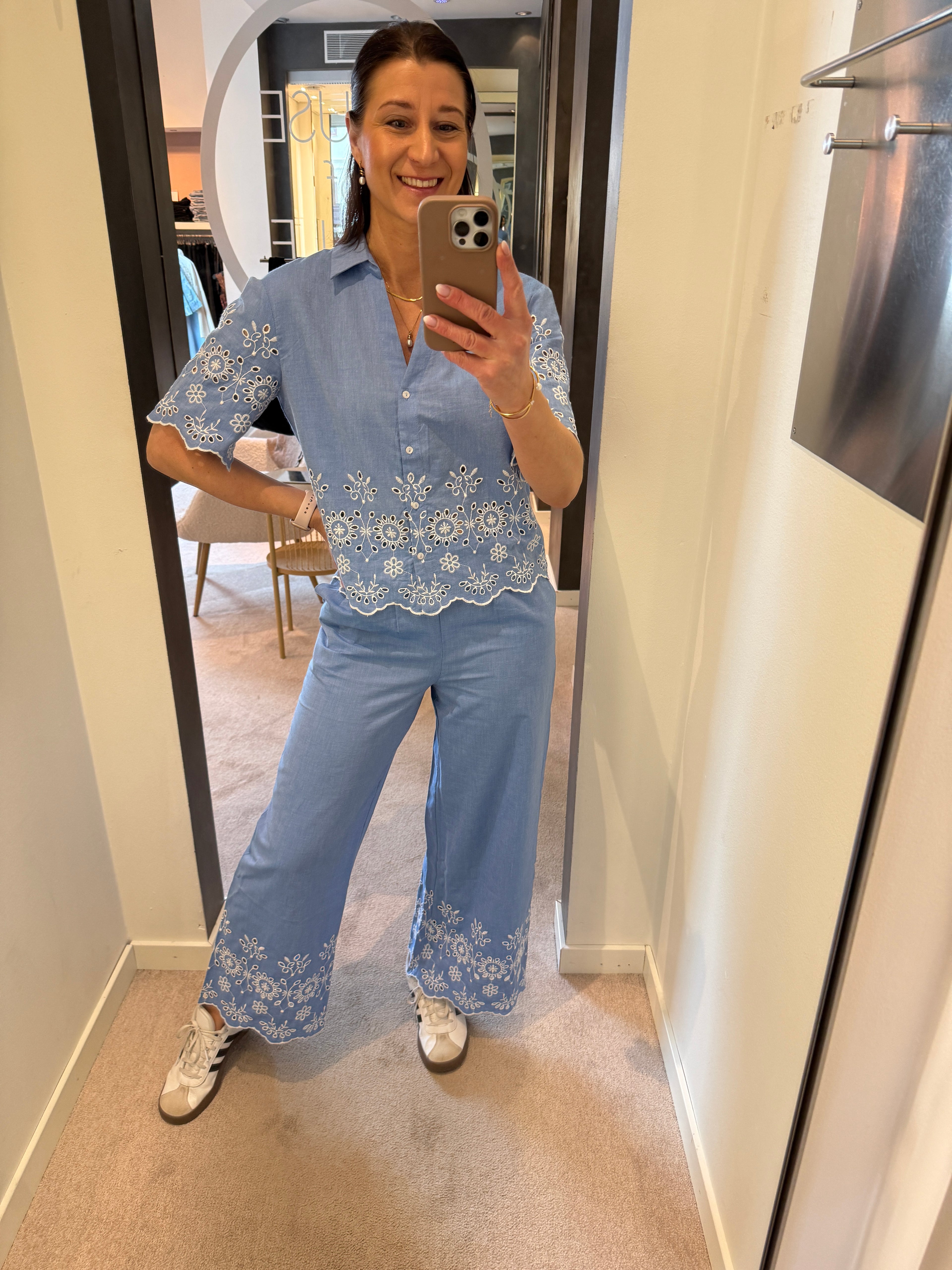 JDYMARINA 2/4 EMBROIDERY SHIRT