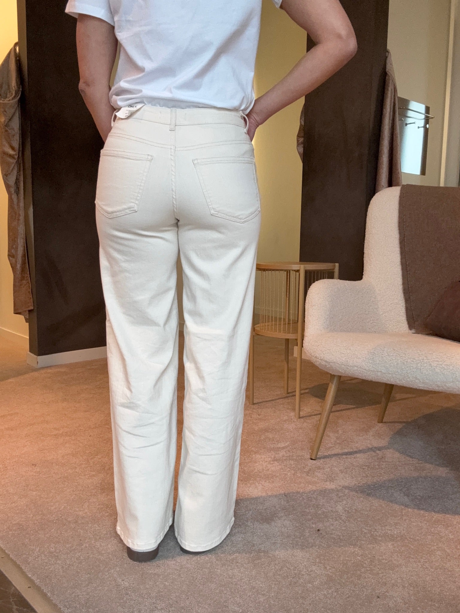 ONLMADISON BLUSH HW WIDE DNM ECRU