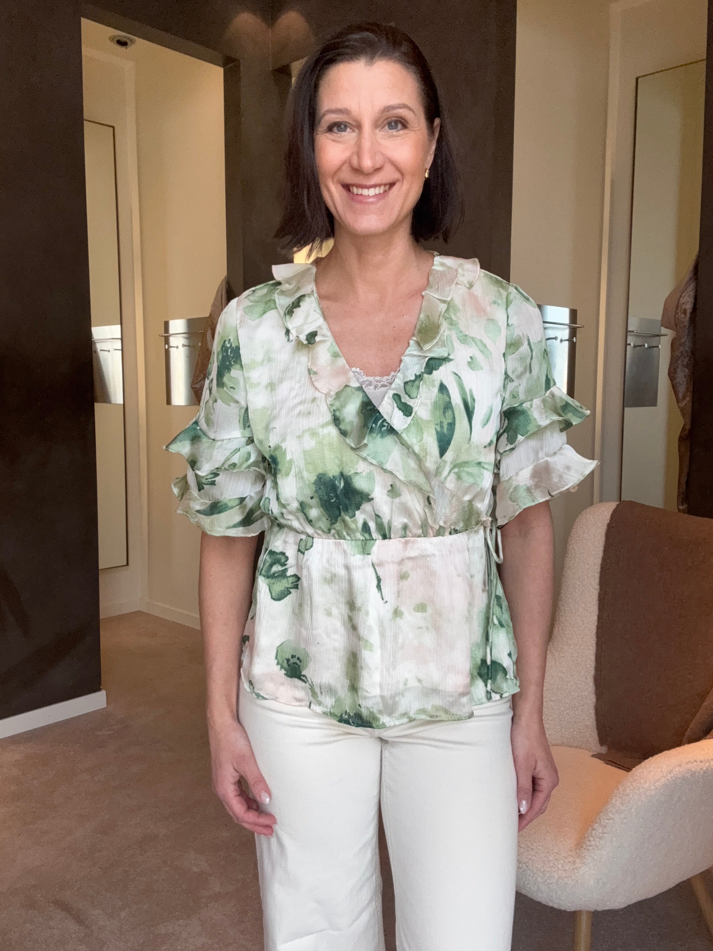 VIMOLINA 2/4 FLOUNCE WRAP TOP