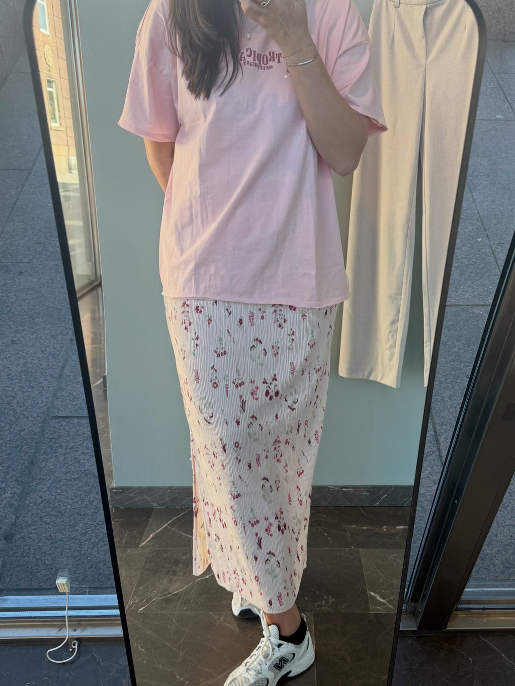 PCFLORA HW ANKLE SKIRT PETAL PINK FLOWERS