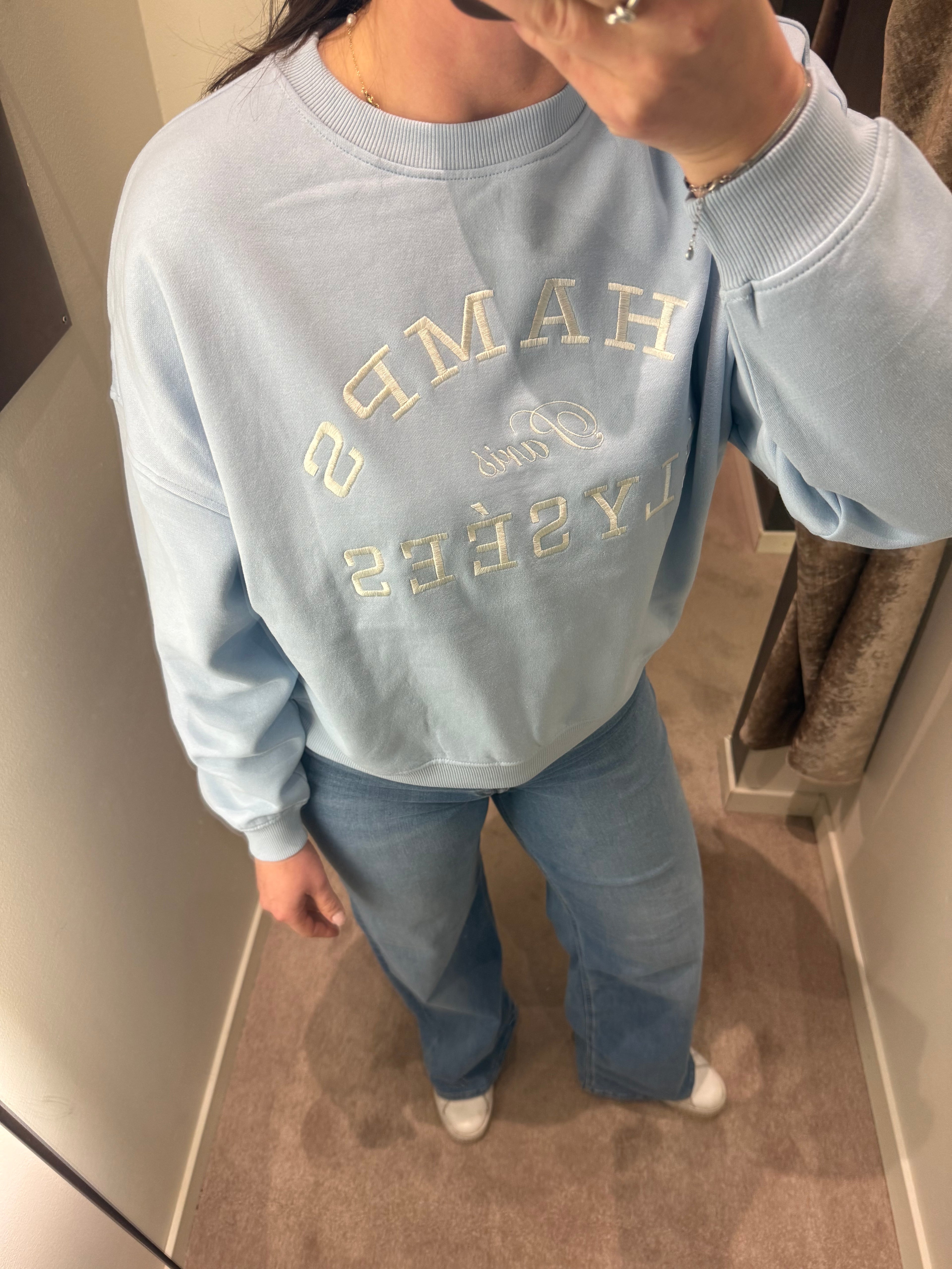JDYMESA L/S O-NK SWEAT CASHMERE BLUE