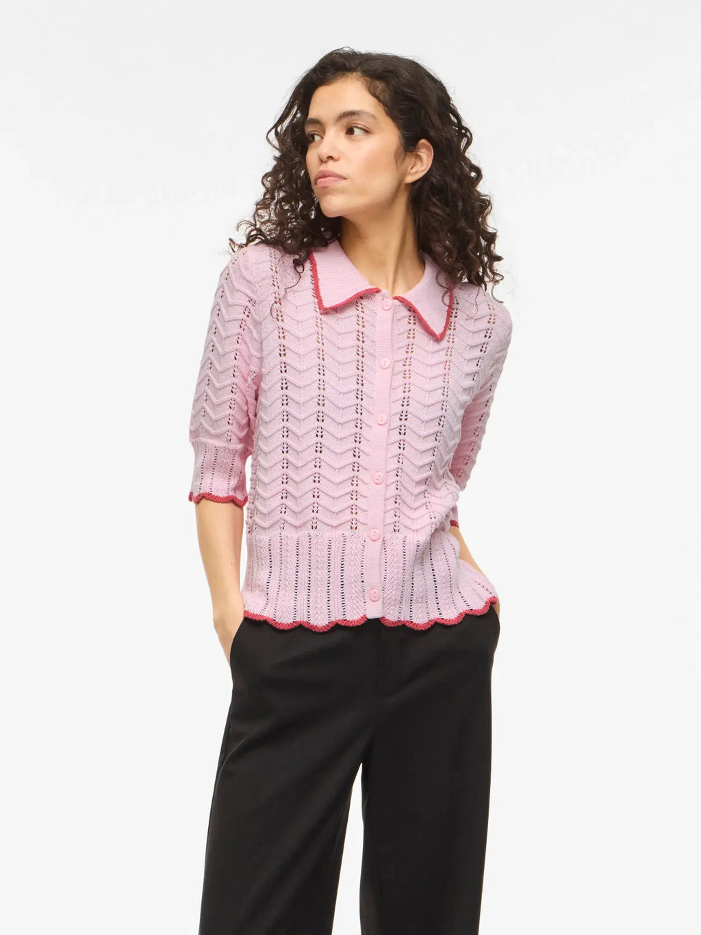 VIZINNIA 2/4 BUTTON KNIT CARDIGAN