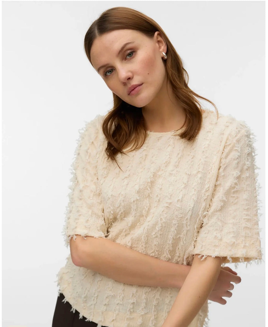 AWDESTINY 2/4 O-NECK TOP- WHITECAP GRAY