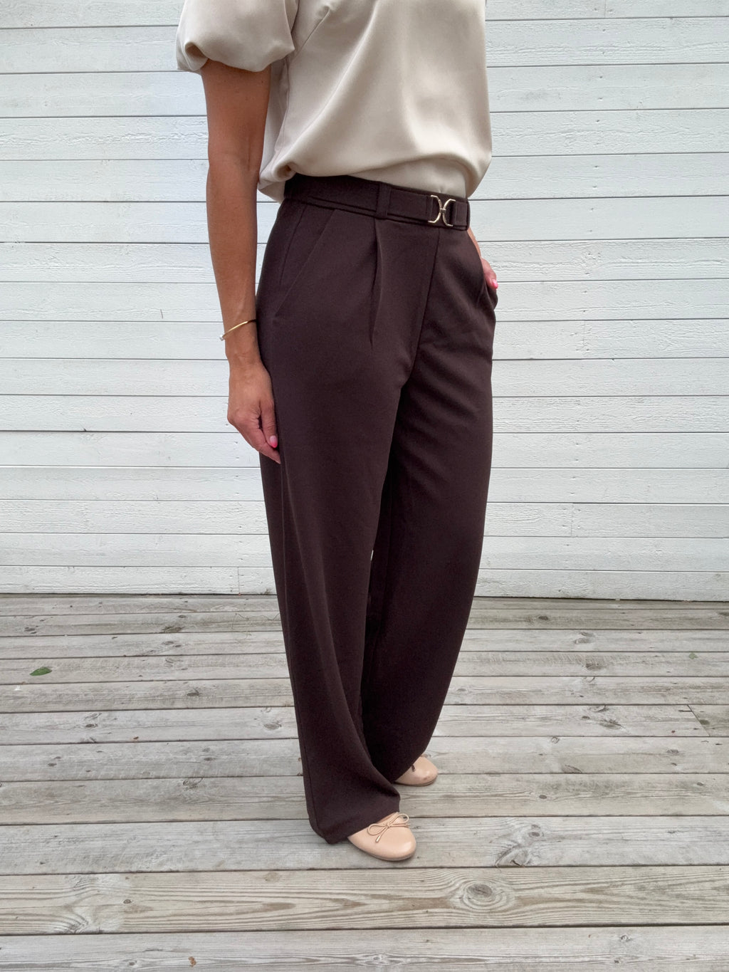 JDYGEGGO LIFE BELT PANT CHOCOLATE TORTE