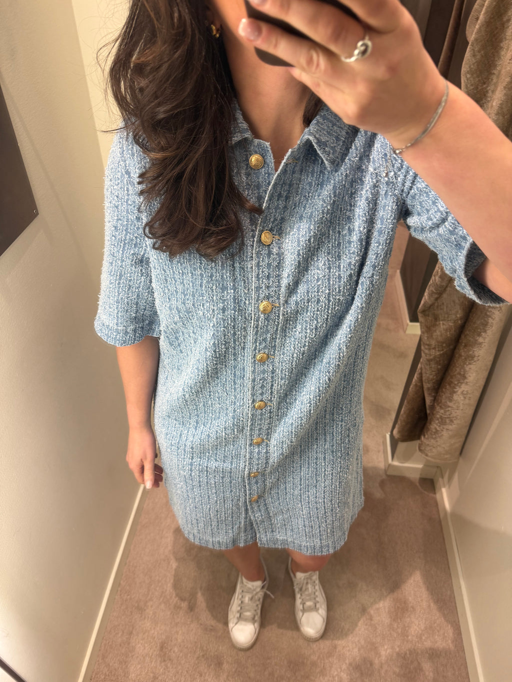 ONLBELLE BOUCLE S/S DNM DRESS