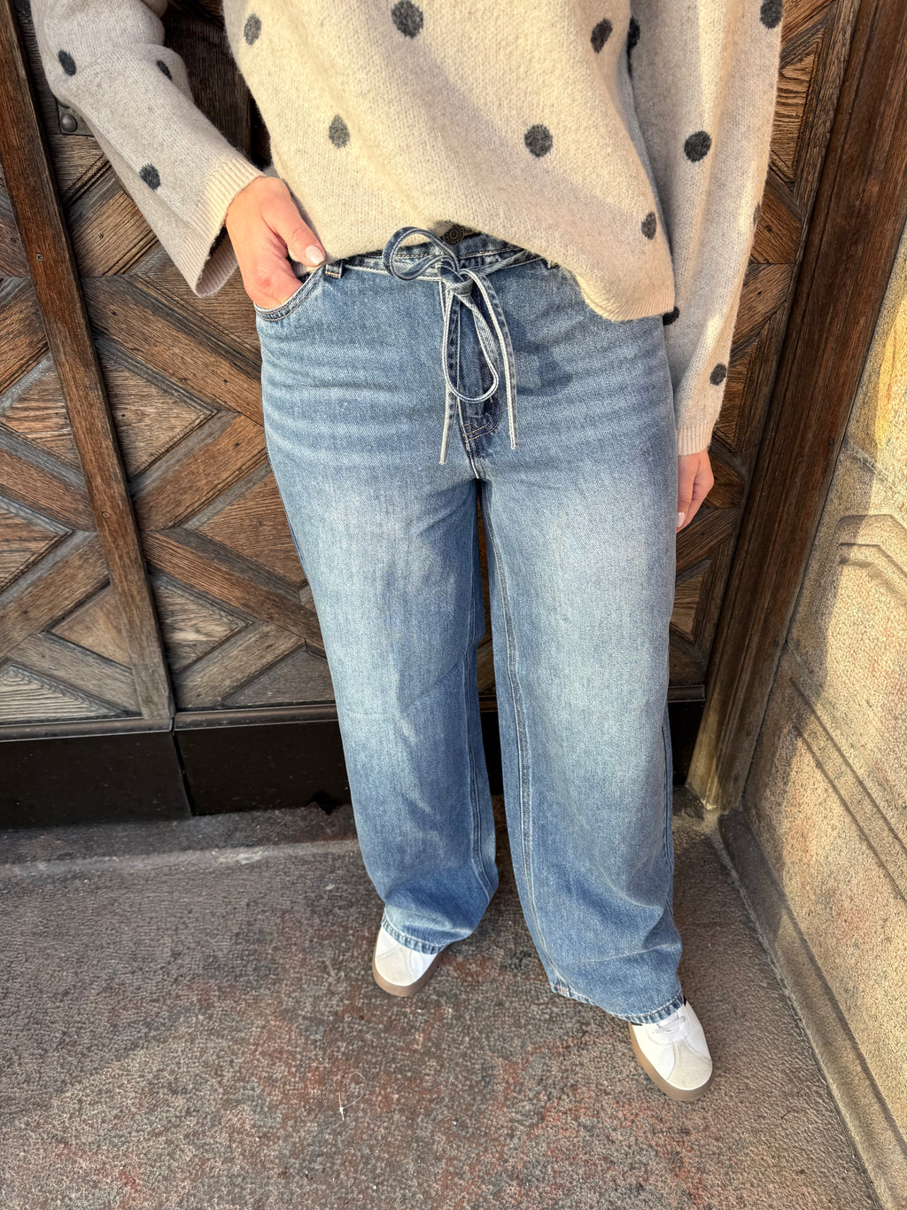 OBJROSIE MW WIDE JEANS MBD