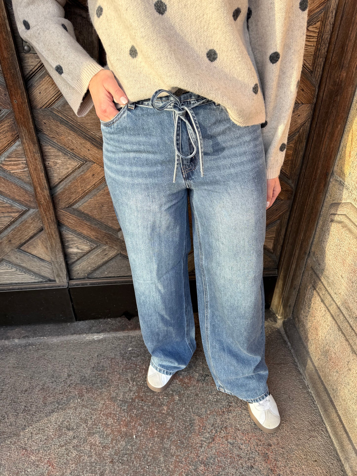 OBJROSIE MW WIDE JEANS MBD