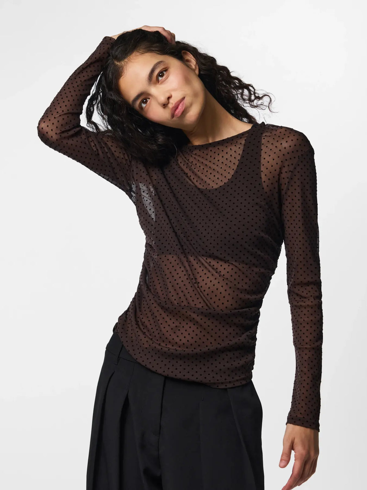 PCBOBO LS MESH ROUCHING TOP HOT FUDGE