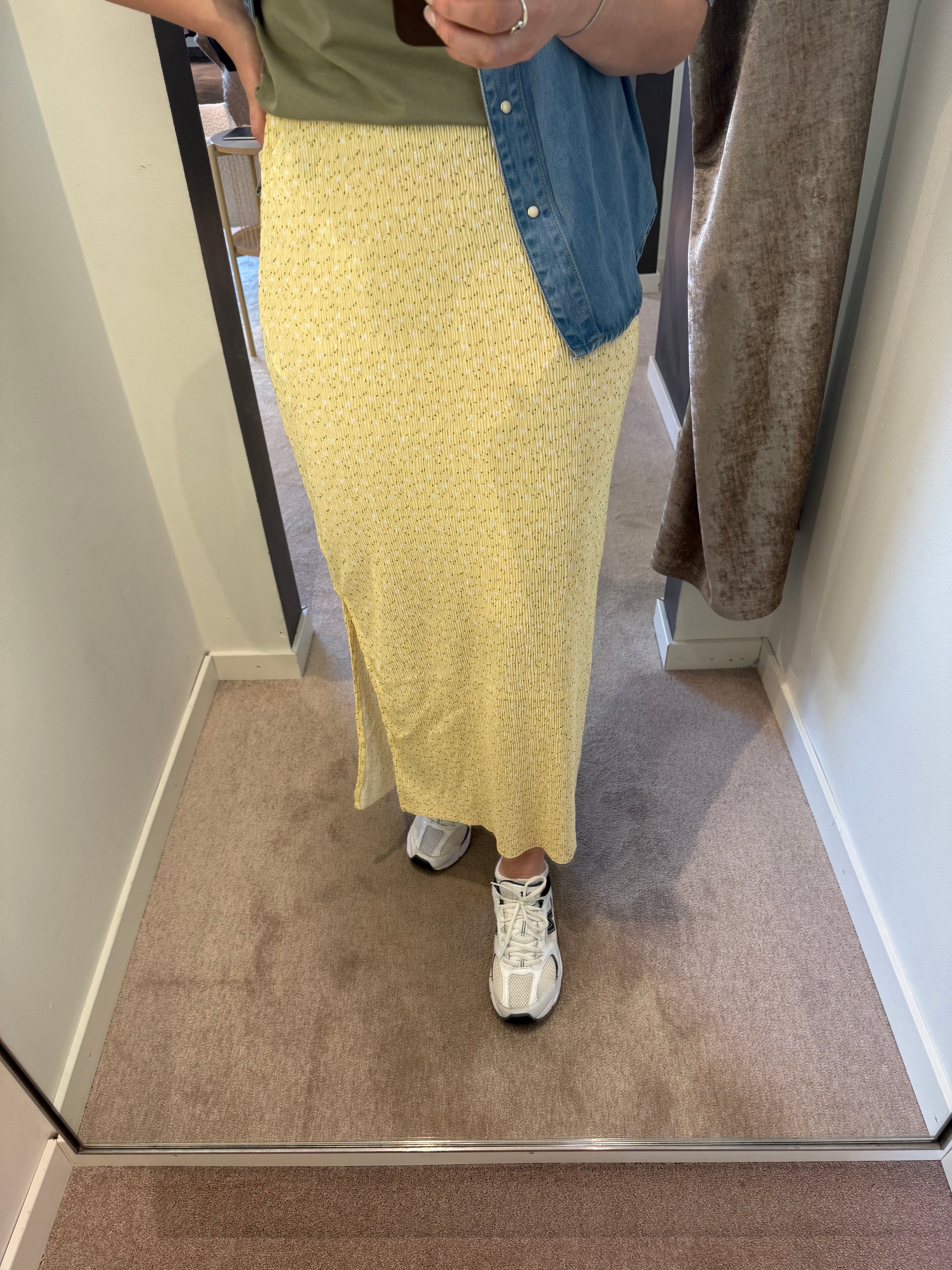 PCFLORA HW ANKLE SKIRT YELLOW