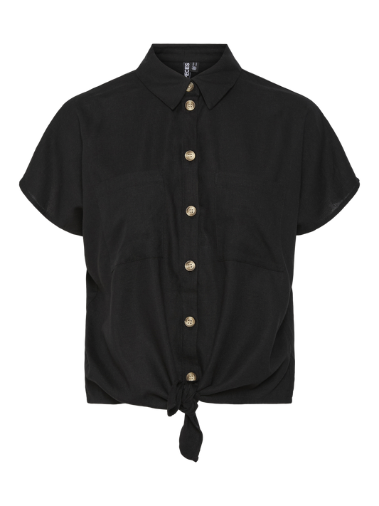 PCPIA SS TIE SHIRT BLACK