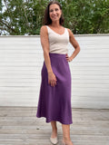 YASPELLA HW MIDI SKIRT WINEBERRY