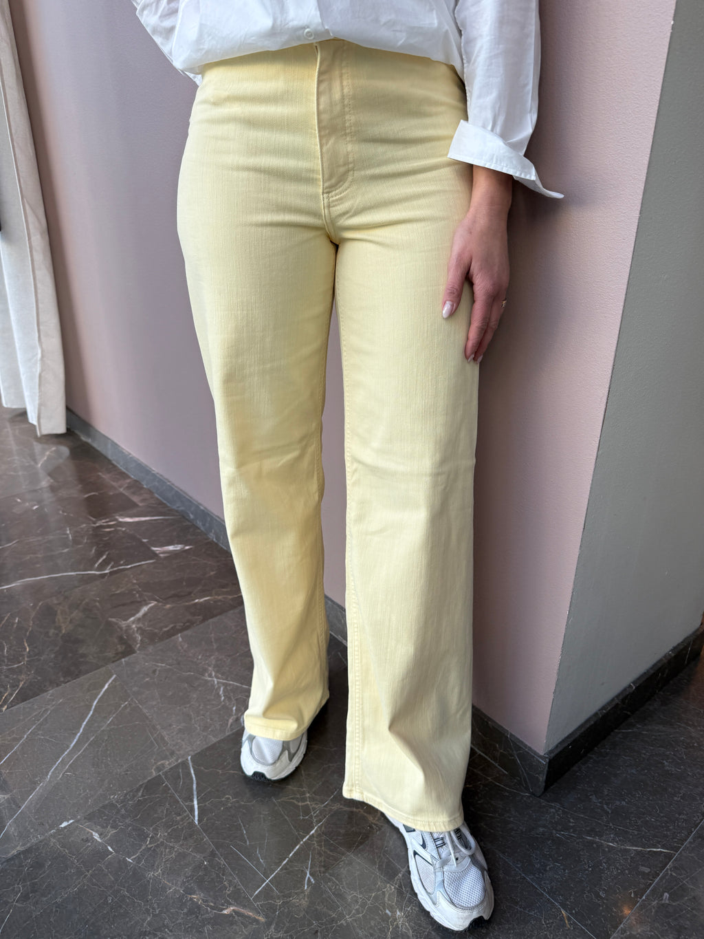 JDYIRIS STRETCH HW WIDE PANT YELLOW