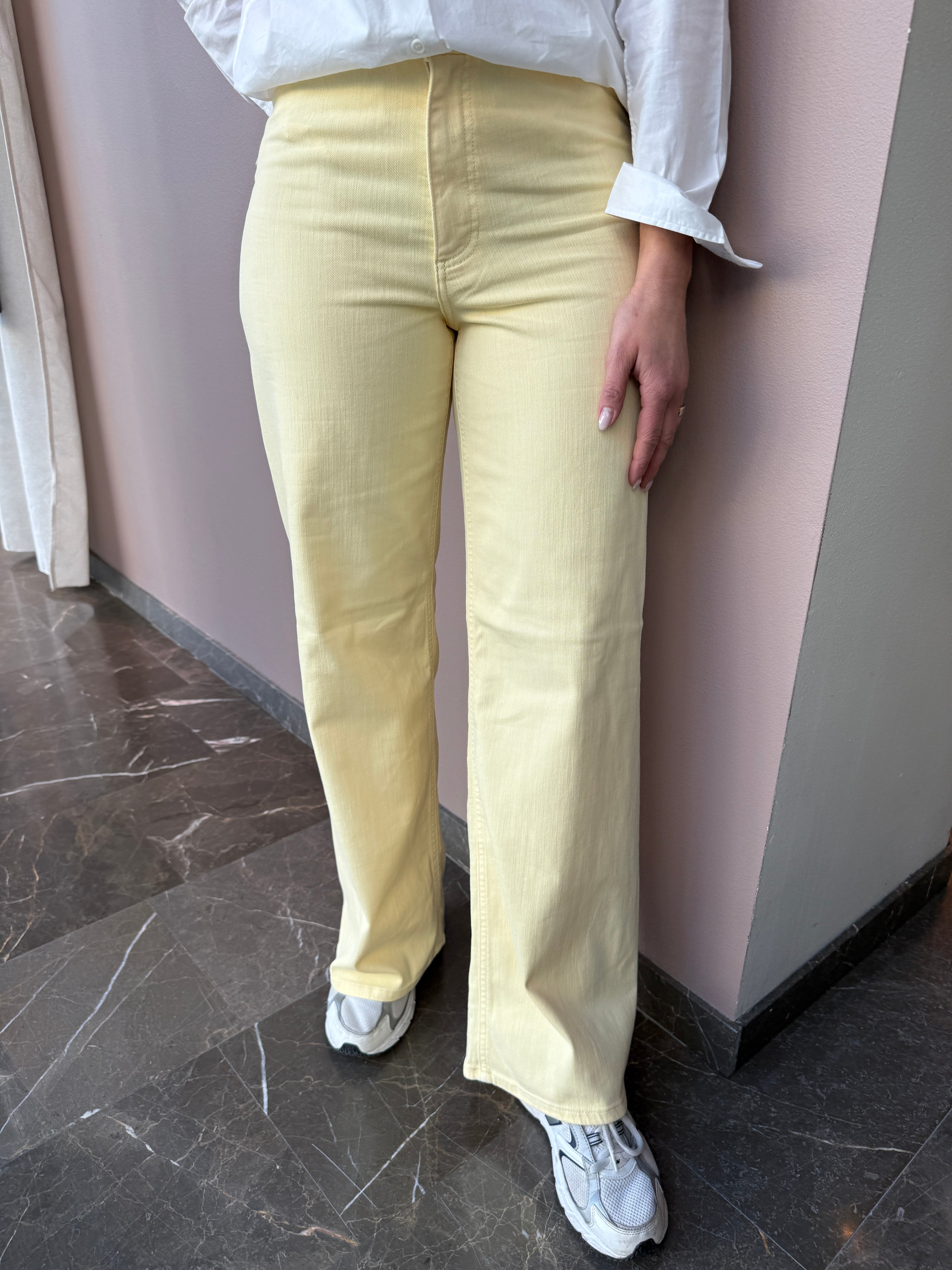 JDYIRIS STRETCH HW WIDE PANT YELLOW