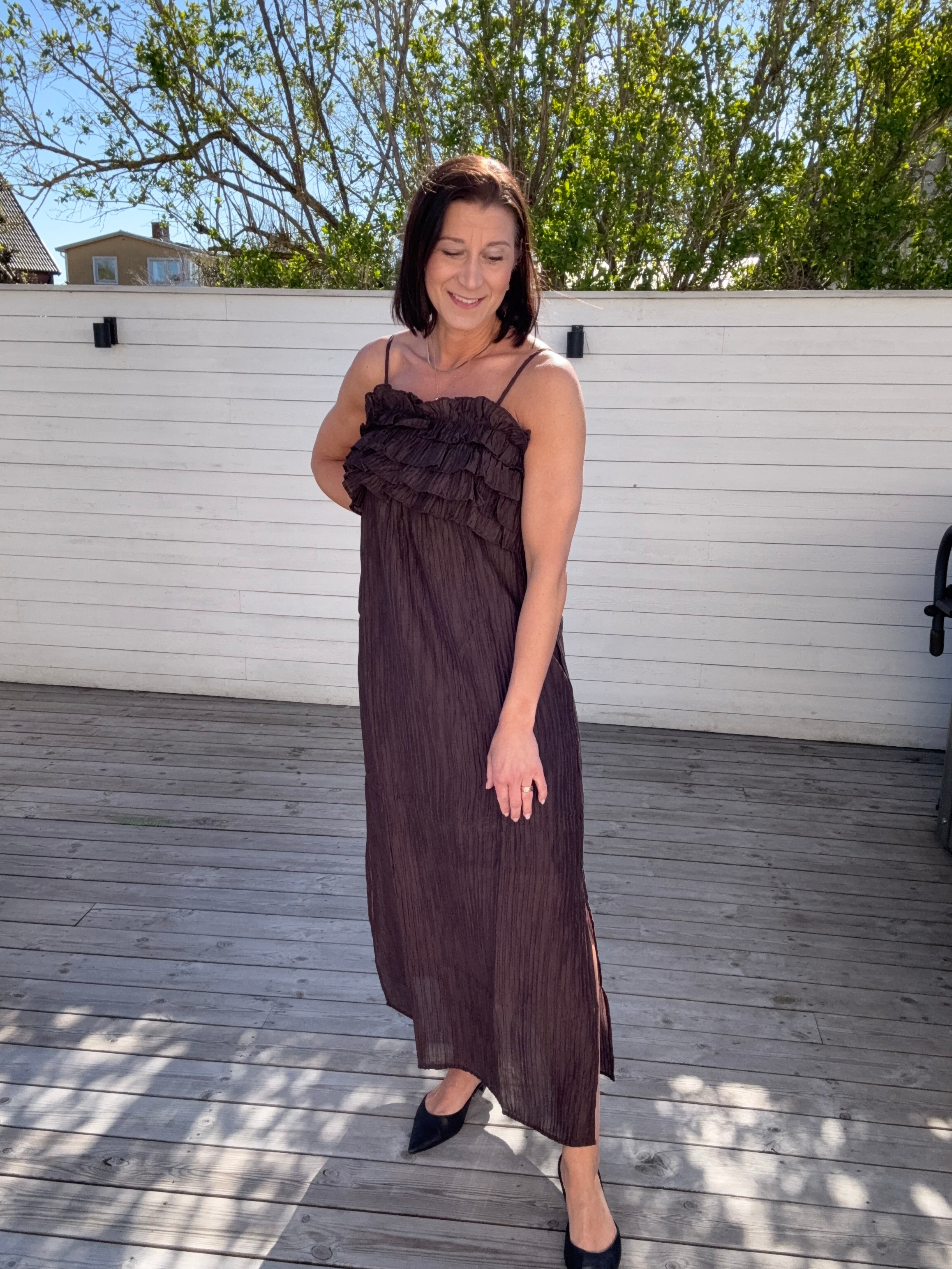 OBJLYNE S/L RE LONG DRESS
