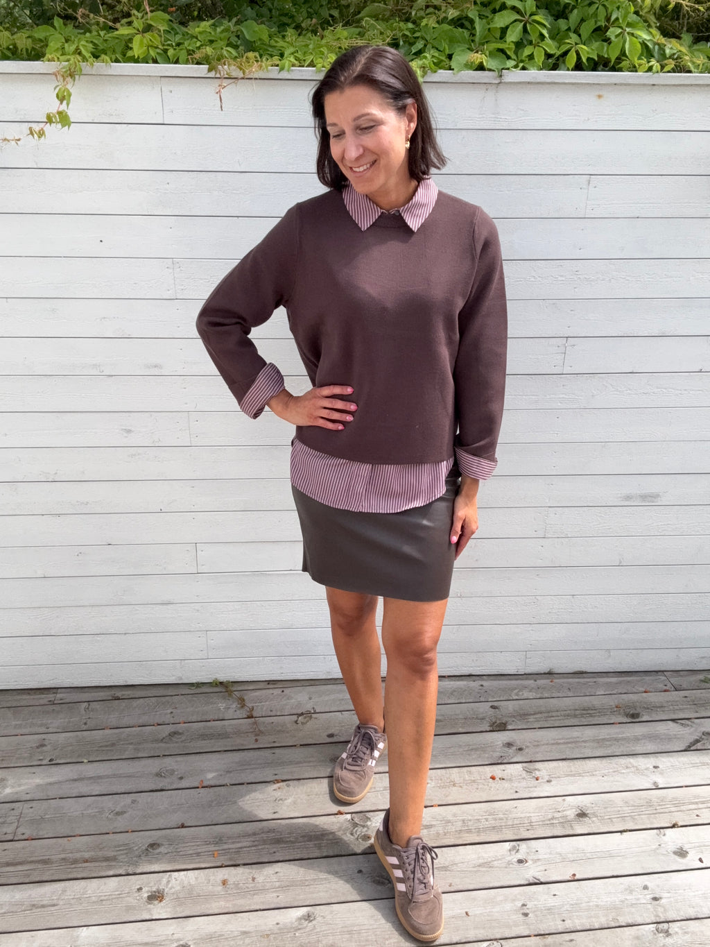 VIDAGMAR HW COATED SKIRT COFFEE BEAN