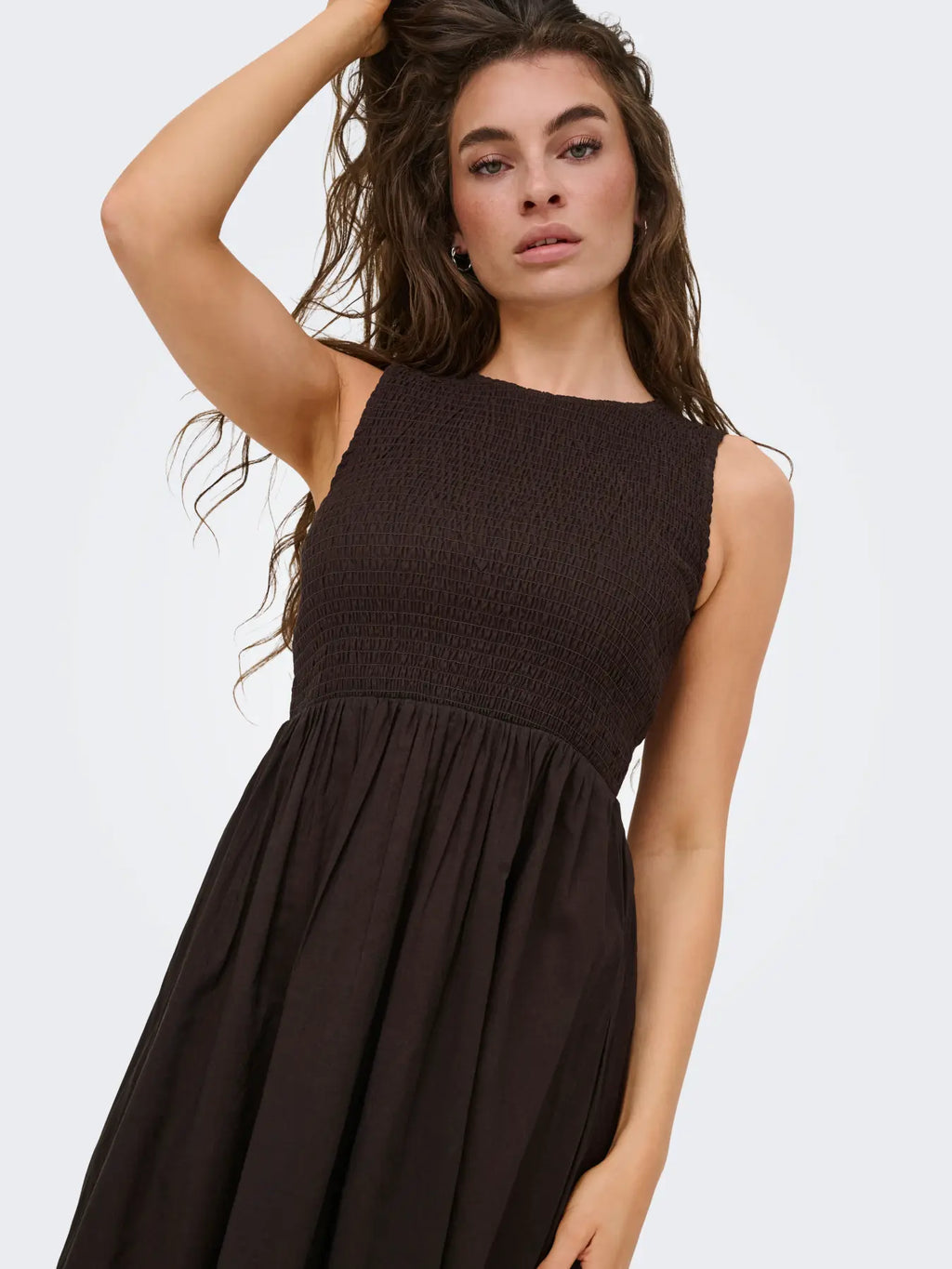 JDYDIEGO S/L SMOCK MIDI DRESS CHOCOLATE TORTE