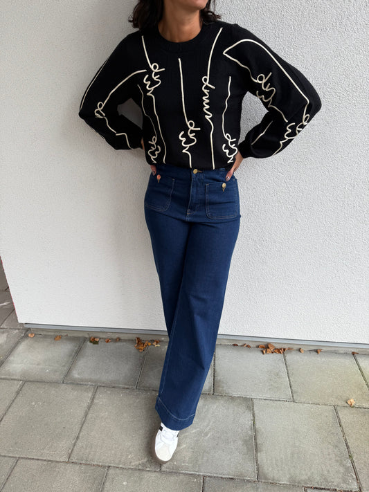 OBJTHESS LS KNIT PULLOVER