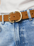 PCJUVA SUEDE JEANS COGNAC