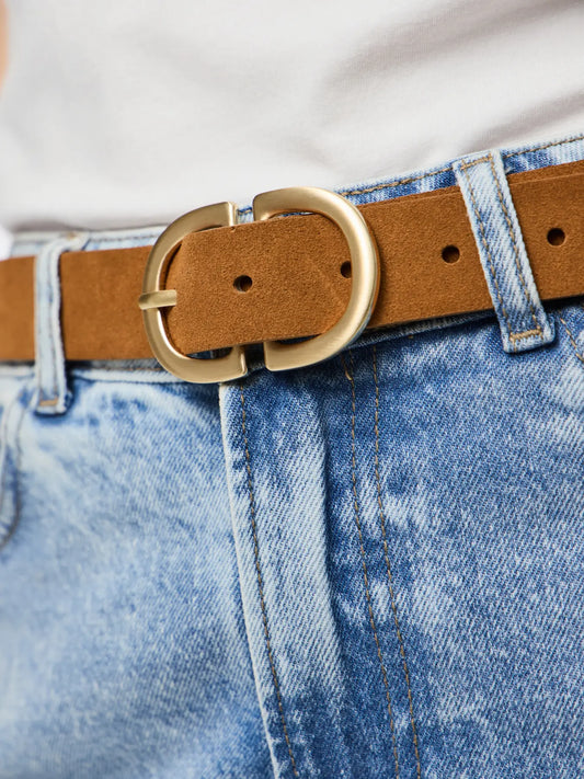 PCJUVA SUEDE JEANS COGNAC