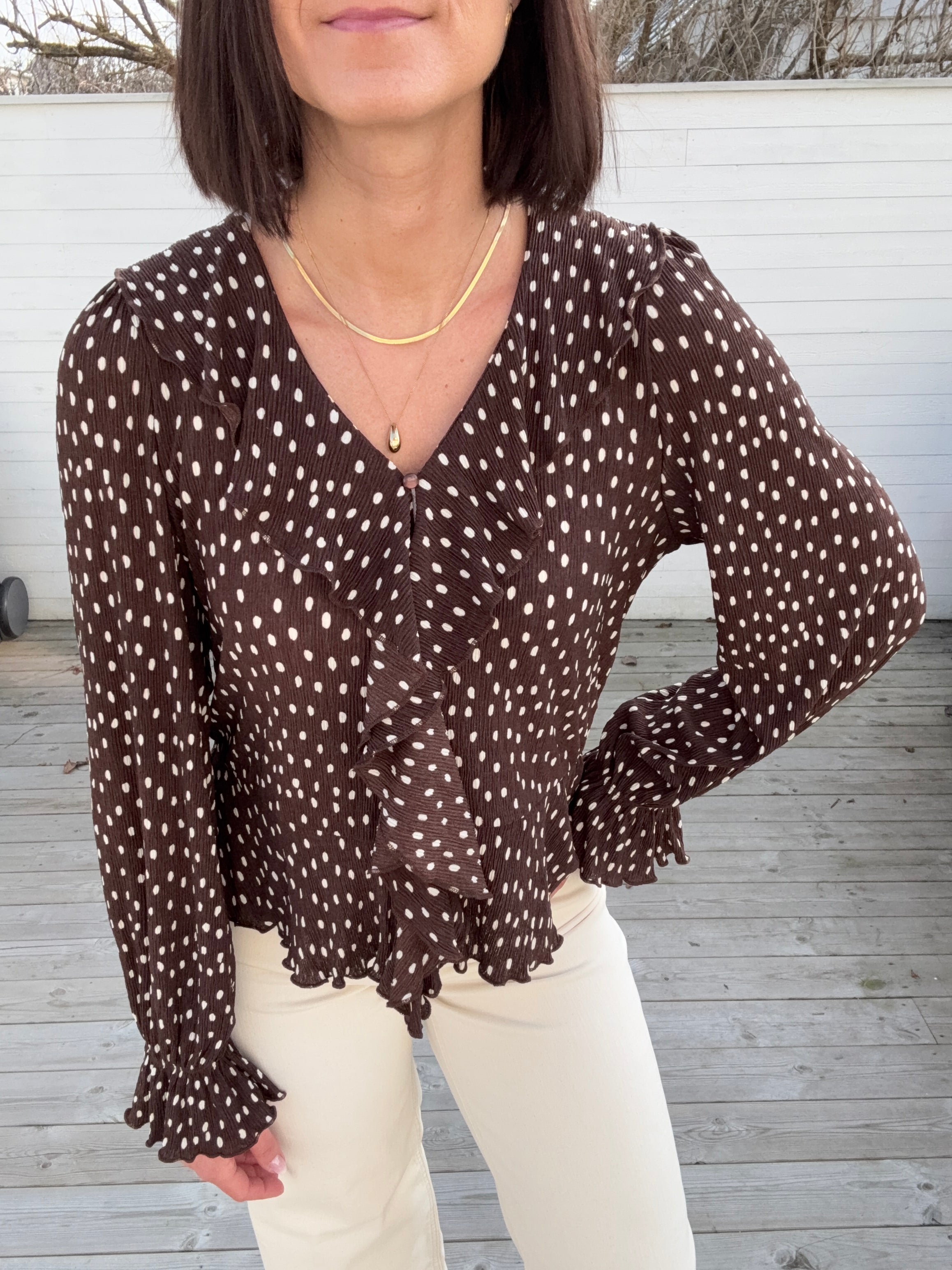 ONLKAFIE L/S FRILL TOP