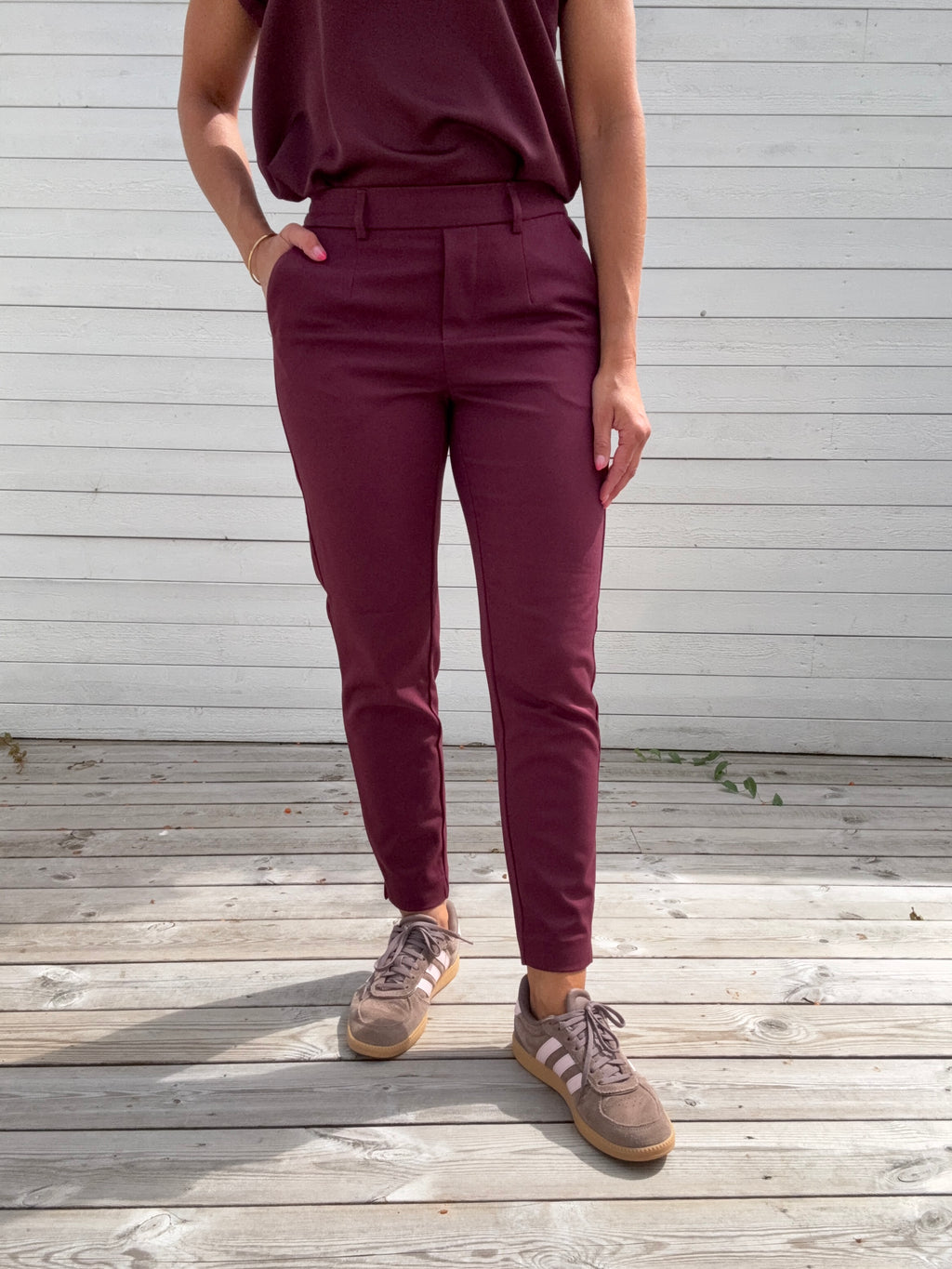 OBJLISA SLIM PANT WINDSOR WINE